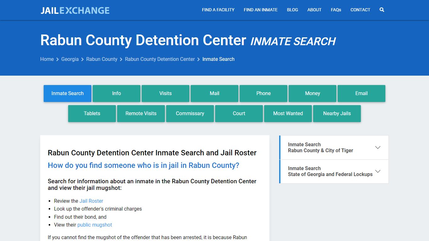 Rabun County Detention Center Inmate Search - Jail Exchange
